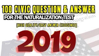 United States Citizenship Naturalization Test 20192020 [upl. by Zanahs31]