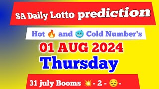 Sa daily lotto prediction for 01 Aug 2024  south africa daily lotto prediction [upl. by Kcire]