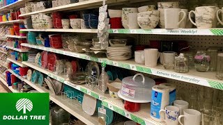 DOLLAR TREE SHOP WITH ME KITCHENWARE KITCHEN DINNERWARE PLATES GLASSWARE SHOPPING STORE WALK THROUGH [upl. by Charo]