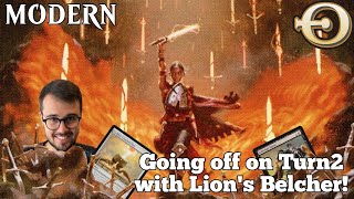 Winning on Turn2 is possible with Lions Belcher  Modern  MTGO [upl. by Woothen]