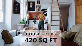 House Tours A 420 Sq Ft Lofted Studio in Paris France [upl. by Garrity]