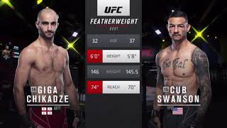 Cub Swanson vs Giga Chikadze Full Fight HD [upl. by Tobit772]