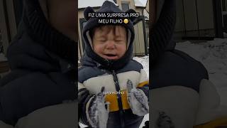 Meu filho estava com medo da neve então eu resolvi fazer uma surpresa pra ele [upl. by Galasyn]