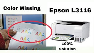 Epson L3116 Color Missing 100 Solution [upl. by Vokaay]