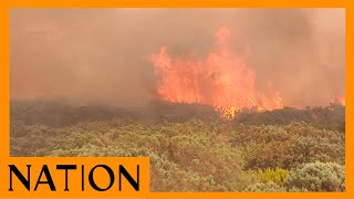 Wildfire rages over Aberdare National Park [upl. by Isma13]