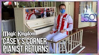 Casey’s Corner Pianist Returns To Play At Magic Kingdom [upl. by Llecrup]