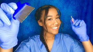 ASMR Roleplay School Nurse Lice CheckRoleplayLice Removal [upl. by Anjela]