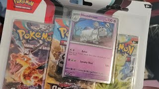 Pokémon Obsidian Flames Opening Houndstone 3pk Blister Packs 1618 [upl. by Poliard]