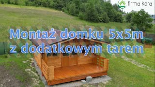 Domek firma kora 5x5 z tarasem wersja custom time laps [upl. by Eyatnod392]