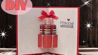 Weihnachtskarten selber basteln 7  Weihnachtsgeschenke  Christmas Card DIY [upl. by Hamon]