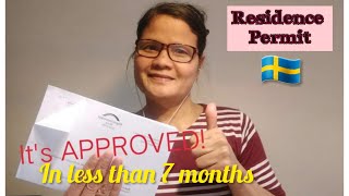 RESIDENCE PERMIT IN SWEDEN PROCESS 🇸🇪 How long to be approved [upl. by Enilorak]