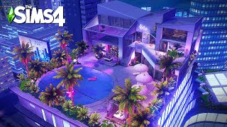 Torendi Tower Night Pool  The Sims4 Stop Motion Build  NoCC 【シムズ４建築】 [upl. by Casavant489]