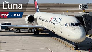 Delta Airlines Boeing 717200 Flight From Minneapolis to Kansas City [upl. by Otnas]