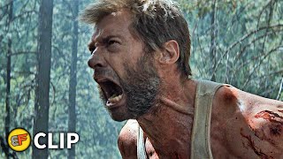 Wolverines Berserker Rage  Forest Fight Scene  Logan 2017 Movie Clip HD 4K [upl. by Bachman576]