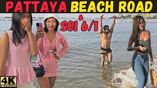 🔴 Pattaya 2023  Beach Road and Soi 61 Walking Tour 4K [upl. by Etaner]