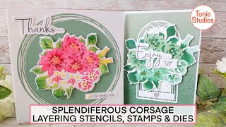 Tonic Studios  Splendiferous Corsage STENCILS DIES amp STAMPS [upl. by Nreval805]