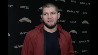 EAGLE FC 44 Khabib Nurmagomedov full postfight interview [upl. by Anaujd920]