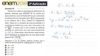 ENEM 2019 2ª Aplicação  Lei de Hubble [upl. by Carlock326]