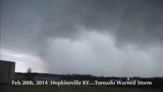 Tornado warned storm Hopkinsville KY east of town Feb 20th 2014 [upl. by Rochemont]