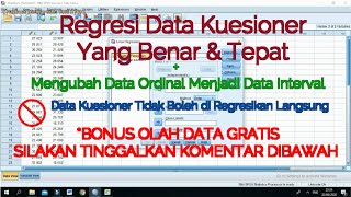 CARA UBAH DATA ORDINAL KUESIONER MENJADI DATA INTERVALMSI SEKALIGUS UJI TUJI F DETERMINASI [upl. by Acilef]