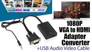 VGA TO HDMI ConverterAdapter I VGA to HDMI Adapter With Audio [upl. by Morvin]