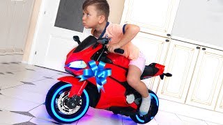 Funny Senya Ride on Sportbike Pocket bike Cross bike Unboxing Surprise toys for kids [upl. by Nairbal567]