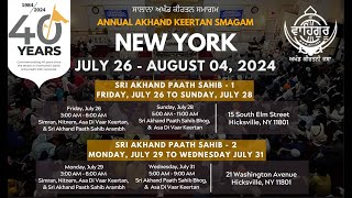 Annual New York Smagam 2024  2nd Akhand Paath Sahib 1 [upl. by Lymann]