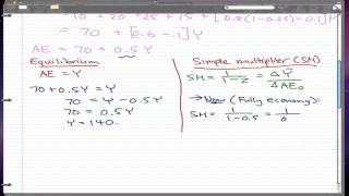 Macroeconomics  28 Example of Equilibrium FULL ECONOMY [upl. by Christabella]