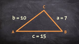 How to use law of cosines to find the missing angles of a triangle given SSS [upl. by Aiset]