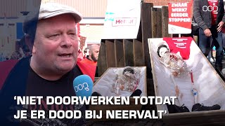 Bouwvakkers en metaalarbeiders voeren actie in Stad en bezetten kantoor VNONCW [upl. by Lebyram]