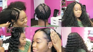 I GOT A SEW IN  2 Bundles SewIn On Natural Hair  START TO FINISH  Honey Hair Co [upl. by Janessa784]