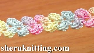 Lace Cord Ribbon Braid How to Crochet Single Crochet Stitch [upl. by Nonnahc]