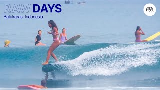 RAW DAYS  Flora Christin surfing on longboard at Batukaras Indonesia [upl. by Ihteerp285]