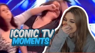 REACTING TO BRITISH ICONIC TV MOMENTS [upl. by Grory]