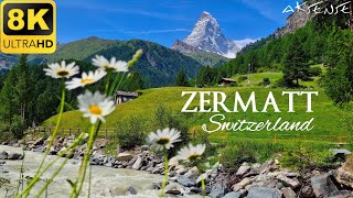 8K  ZERMATT Switzerland • Walk Tour • 8K UHD Video [upl. by Neelrihs]