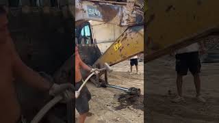 Excavator hydraulic rod disassembly process [upl. by Peterus]