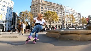 Super fast skating through Barcelona on F4 Inline skates [upl. by Treble]