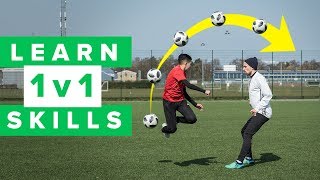 LEARN 5 COOL 1 v 1 FOOTBALL SKILLS [upl. by Mohr28]