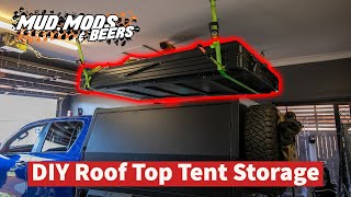 Cheap Homebuilt Roof Top Tent Hoist  RTT Garage Storage  A GX470 Story [upl. by Soo]