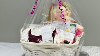 How to make baby hamper at home Baby girl hamper ideas How to wrap A hamper  GiftsSajida’s world [upl. by Neitsirhc]