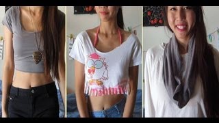 ✂ DIY Crop Top amp Infinity Scarf Using Old Shirts [upl. by Gurango]