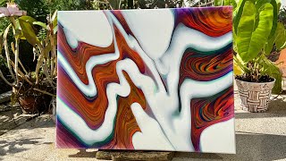 Abstract Painting with a Dustpan  Acrylic Pouring Fluid Art [upl. by Iral115]