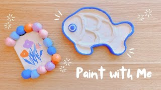 Painting Some Air Dry Clay Trinkets 🐟 Relaxing art process [upl. by Inaliak]