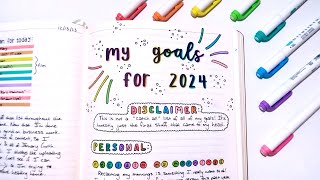 how I journal my New Years resolutions 2024💞🌈  journal with me amp reading my entry [upl. by Attener]