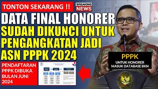 SELAMAT  Data Final Honorer Sudah Dikunci Untuk Pengangkatan Jadi PPPK 2024 Pendaftaran Juni 2024 [upl. by Jackqueline]