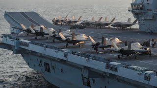 Italian Navy’s Aircraft Carrier – Cavour Begins Qualification Trials For F35B Lightning II Aircraft [upl. by Annawoj]