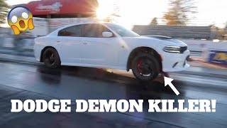 1000 HP HELLCAT RACING AT DRAG STRIP DODGE DEMON KILLER [upl. by Eads785]