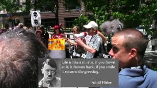 AntiFascist Trump protesters applaud speech comprised entirely of Hitler quotes [upl. by Sugar]