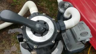 How to backwash and clean an above ground pool sand filter and pump Intex [upl. by Yelrak]