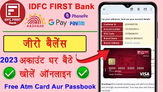 Idfc bank zero balance account opening online 2023  IDFC FIRST Bank Account Opening Online Instant [upl. by Jamila599]